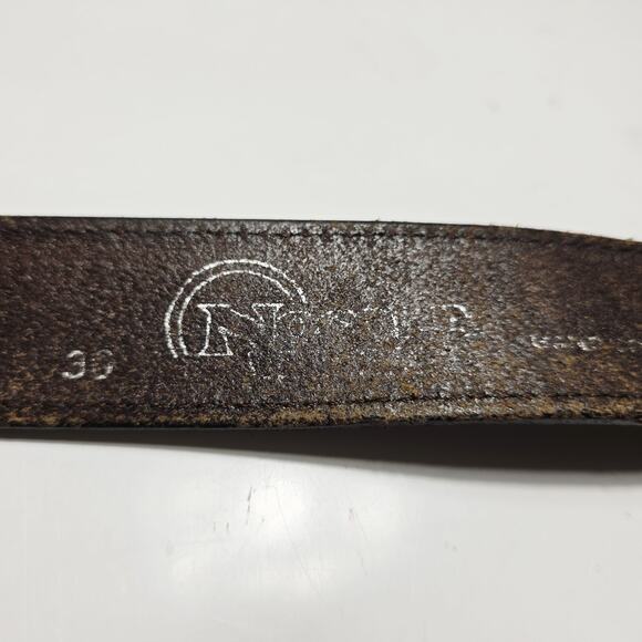 Nocona Belt Men's Size 36 Brown Leather Western Concho Engraved Buckle - Picture 4 of 6